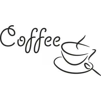 Samolepící dekorace Samolepka na stěnu Drukant Káva 50x25 cm černá