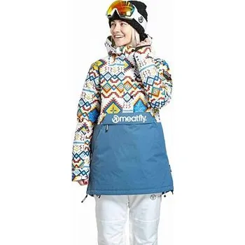 Meatfly dámská SNB & SKI bunda Aiko White Jones / Slate Blue | Bílá | Velikost M