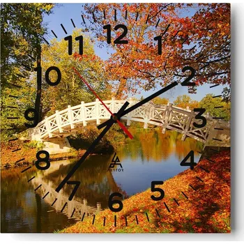 Hodiny Kuchyňské nástěnné hodiny 30x30 Krajina Skleněné hodiny do obýváku Moderní Tiché