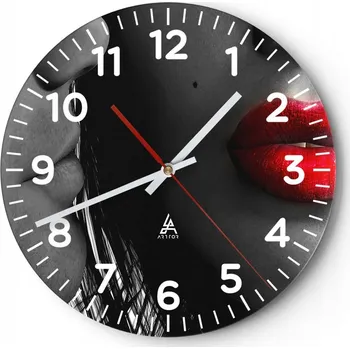 Hodiny Nástěnné hodiny do obýváku 40x40 Lidé Kulatý Skleněné hodiny Loft Tiché