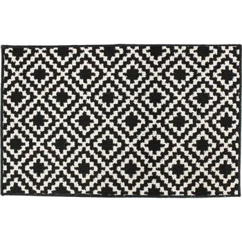 Koberec KUCHYŇSKÝ KOBEREC protiskluzový geometrický vzor 50x80 cm kobereček černo-bílý