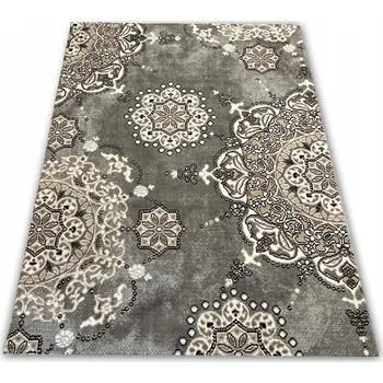 Koberec KOBEREC 120x170 CM ŠEDÝ TKANÝ MODERNÍ KLASICKÝ TRADIČNÍ VINTAGE ORNAMENTÁLNÍ