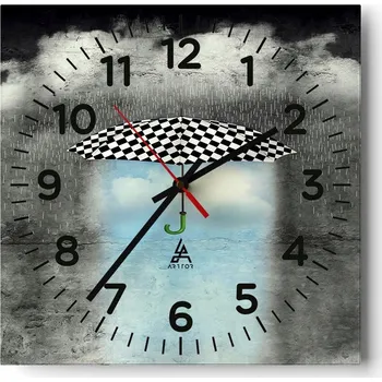 Hodiny Kuchyňské nástěnné hodiny 30x30 Abstrakce Skleněné hodiny do obýváku Moderní Tiché