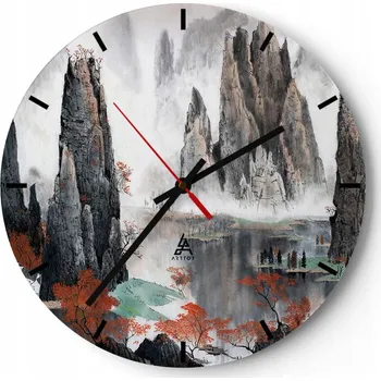 Hodiny Nástěnné hodiny do kuchyně 30x30 Abstrakce Skleněné hodiny do obýváku Tiché