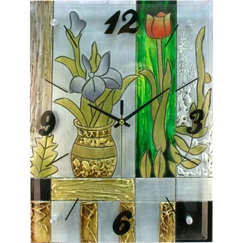 Váza Nástěnné hodiny MODERNÍ design VÁZA + KVĚTINY