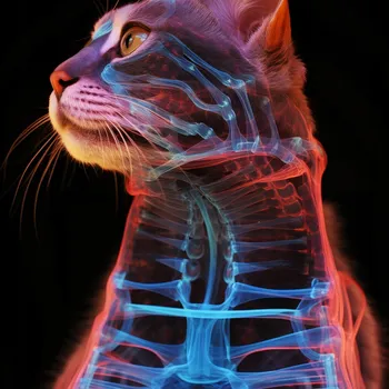 Plakát Plakát Anatomie kočky bez rámu 20 x 20 cm