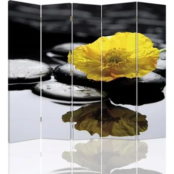 Paraván Paraván Feeby 5-křídlový krémový, oboustranný, moderní, 180 x 170 cm