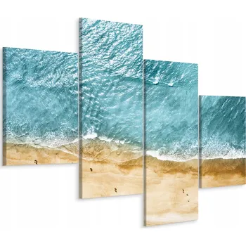 Obraz Obraz Pláž Oceán Pohled z Hory 3D 4 Díly 80x50