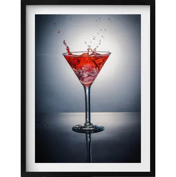 Obraz Nástěnný obraz v černém rámu dekorace interiéru Sklenice martini 60x80 cm