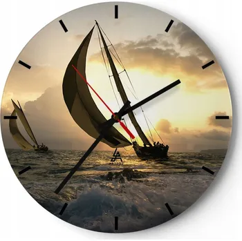 Hodiny Nástěnné hodiny do kuchyně 30x30 Krajina Skleněné hodiny do obýváku Tiché