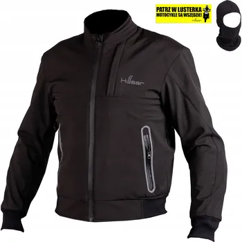Moto bunda Pánská softshellová motocyklová bunda HUSAR černá textilní bunda na motorku/skútr, velikost L