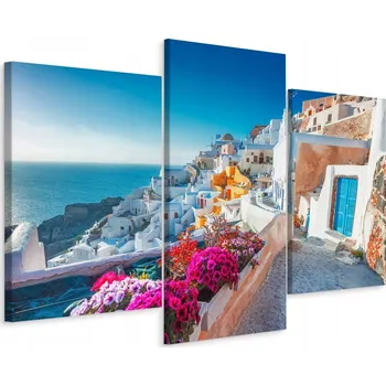 Obraz Obraz Triptych ARCHITEKTURA Santorini 3D 60x40