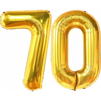 Balónek Obrovské Balónky Zlaté Číslice 70 Narozeninové 100CM XXL