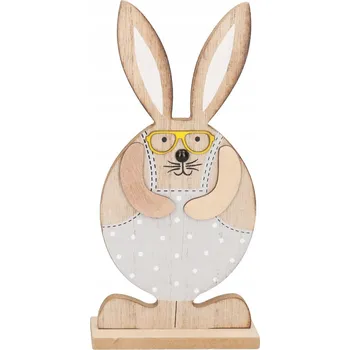 Velikonoční dekorace ZAJÍC ZAJÍČEK VELIKONOČNÍ DŘEVĚNÁ FIGURKA 25CM