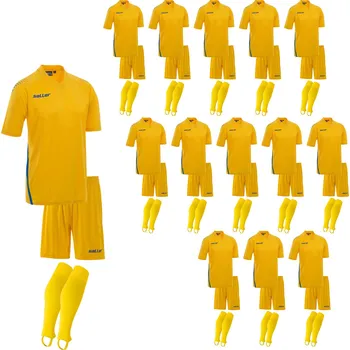 Saller BOLOGNA - Set 14 kompletů BARVA: 280 žlutá-modrá, Velikost: M Špičkový fotbalový set s možností kombinace velikostí