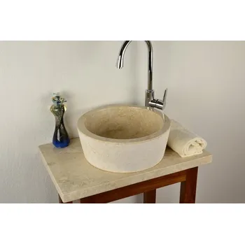 Umyvadlo Umyvadlo na desku asymetrické Divero Marbel béžové