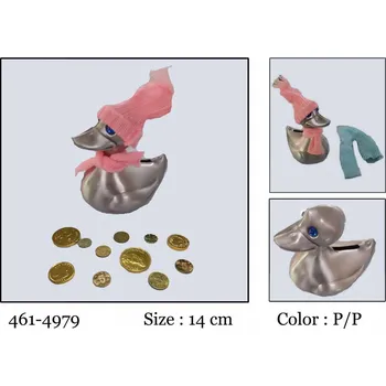 Obraz Nádherná cínová pokladnička – Kachna v čepici a šále