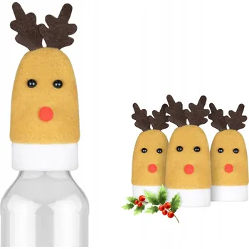 Vánoční dekorace 5x Czapka SOB na butelkę likéry příbory, VÁNOČNÍ DEKORACE NA STŮL