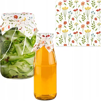 Sklenice Víčka / Krytky na sklenice na květy, listy, 10 kusů