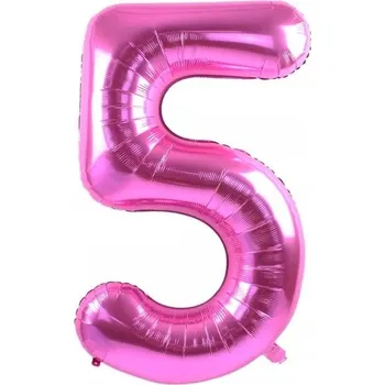 Balónek Fóliový balónek ČÍSLICE 5 růžový - 42" ~100 cm
