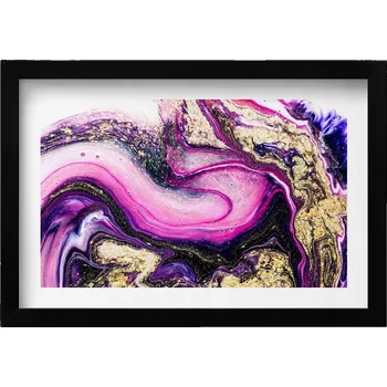 Obraz Dekorativní nástěnný obraz s rámem a grafikou loft Mramorová Abstrakce 30x20 cm