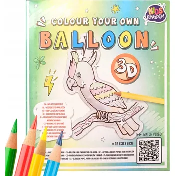 kreativní sada Papírový balón k vybarvení 3D DIY – Papoušek