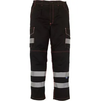 Yoko Hi-Vis kalhoty s kapsami na chrániče HV018T Black 44/31