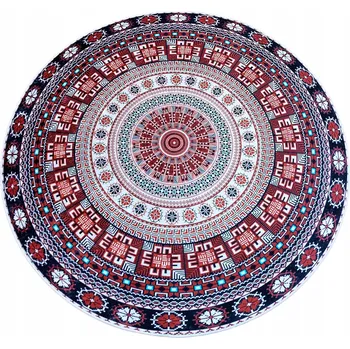 Koberec KOBEREC 120x120 cm PROTISKLUZOVÝ VINTAGE KLASICKÝ DO OBÝVÁKU LOŽNICE ČERVENÝ