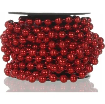Vánoční dekorace Korálky na vánoční stromeček, řetěz BORDO girlanda 4 m