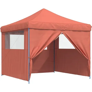 Zahradní stan OMAXI Skládací party stan pop-up se 4 bočními stěnami terakota 491366