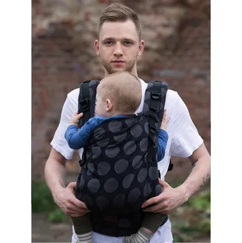 Kinder Hop Rostoucí ergonomické nosítko Multi Grow Dots Dark Grey 100% bavlna, žakár