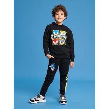 Chlapecká mikina Sinsay - Mikina s kapucí Sonic - černá - 936CF-99X - 936CF-99X-104-1