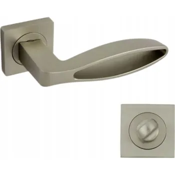 Dveřní kování KLIKA KLIKY KE DVEŘÍM ELIPSE + ŠTÍTEK / ROZETA NIKL VELVET WC