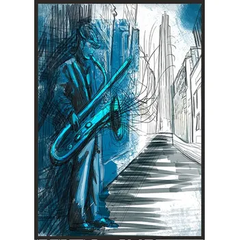 Obraz Plakát Jazz v rámu 33 x 43 cm