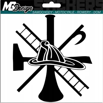 Samolepicí dekorace na vozidlo NÁLEPKA na auto HASIČI HASIČ JSDH PŘILBA 15x14