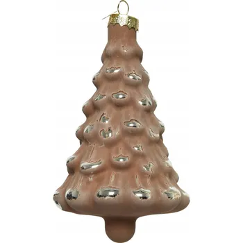 Vánoční ozdoba Vánoční Koule skleněná vánoční ozdoba hnědá (stromeček)