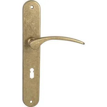 Dveřní kování MPK - LAURA BB otvor pro klíč, klika/klika, 90 mm NAT - Natural mosaz nelakovaná