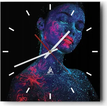 Hodiny Velké nástěnné hodiny 40x40 Abstrakce Skleněné tiché hodiny