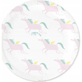 Talíř Velké papírové talířky Jednorožec na narozeniny