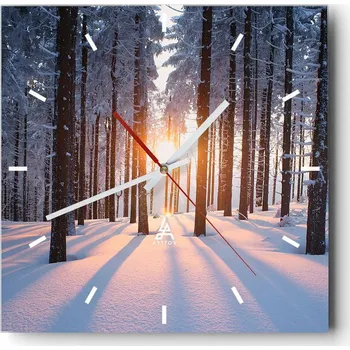 Hodiny Velké nástěnné hodiny 40x40 Krajina Skleněné hodiny Tiché