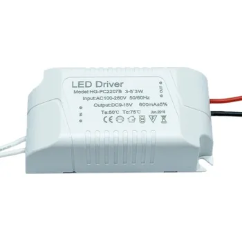 Napájecí zdroj pro osvětlení LED Driver 600mA 9-18V napájecí zdroj 3 - 5 x 3W