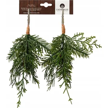 umělá květina Umělá zelená smrková Větvička s jehličím a klipem, dekorace 22 cm, 2 ks