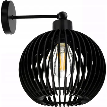 Nástěnné svítidlo Nástěnná lampa, nástěnný držák, pevná, jednoduchá LOFT stínidlo koule 40 Dřevo na 1x E27