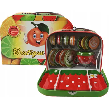 Obraz KÁVOVÝ SERVIS PRO DĚTI SADA NA ČAJ V KUFRÍKU KOVOVÉ NÁDOBÍ