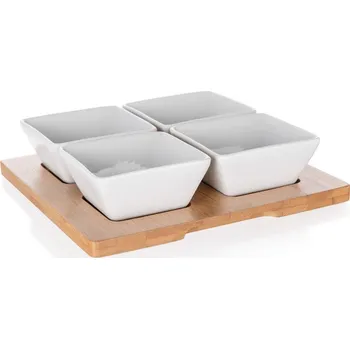 MISKY NA DIP, omáčky, chuťovky NA PRKÉNKU 4 ks bílé - jako dárek pro ženu