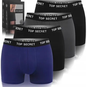 Boxerky TOP SECRET Pánské bavlněné boxerky 4 kusy Velikost L
