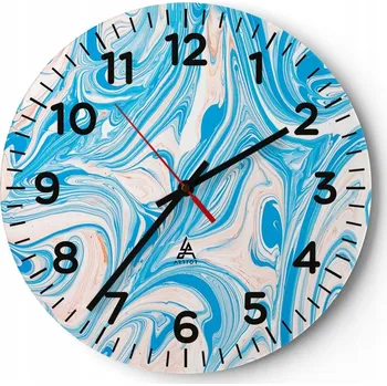 Hodiny Kuchyňské nástěnné hodiny 30x30 Abstrakce Moderní skleněné hodiny Tiché