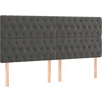 Čelo postele sametové tmavě šedé 180x118 cm, 4 ks