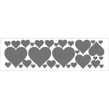 Obraz NÁLEPKY NA ZEĎ sada SRDCE SRDÍČKA LOVE LÁSKA dekor ŠEDÉ G106_sz