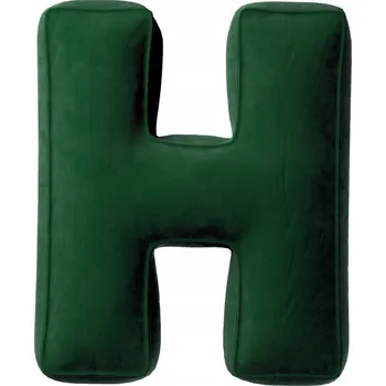 Polštář Sametový Polštář s písmenem H, 40 cm VELKÝ zeleň